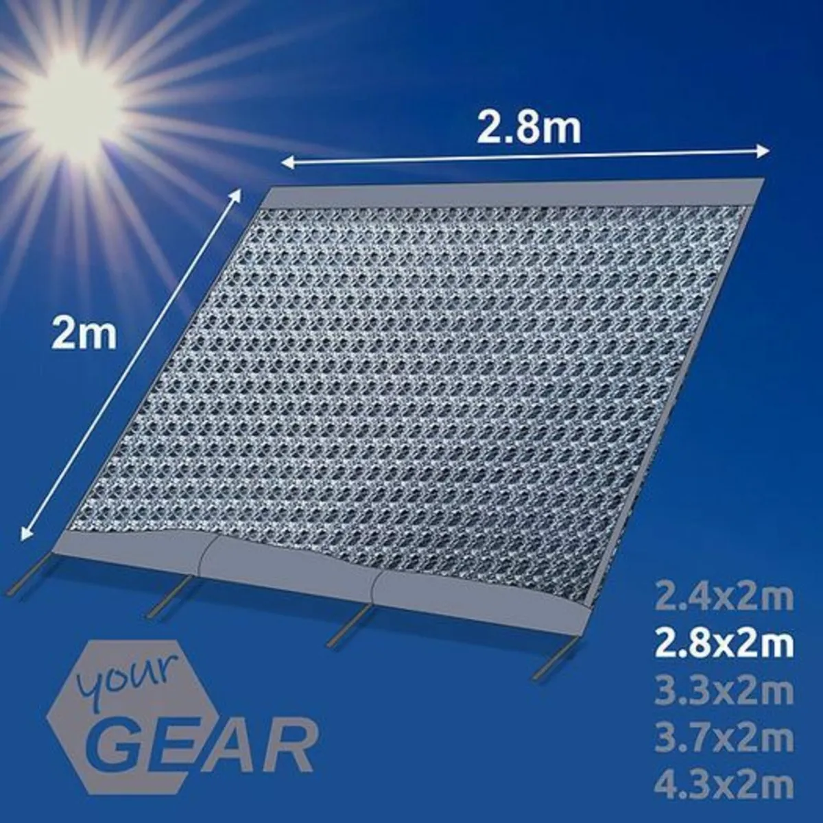 Sun + Rain Blocker 2.8 x 2 m - Front wall for awni - Image 2