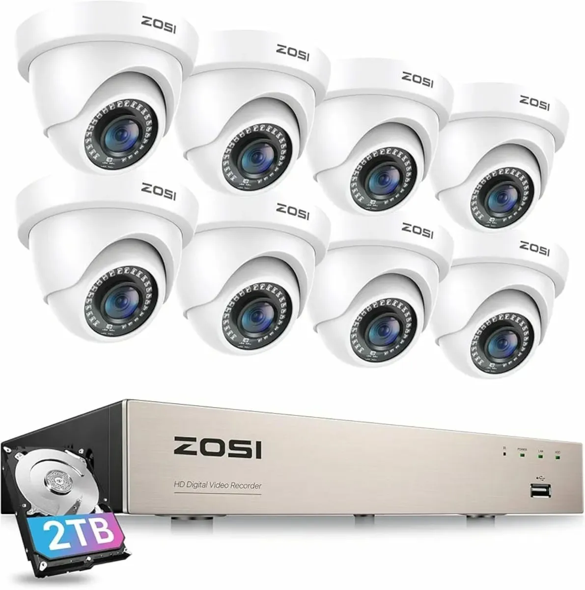 8CH 1080P Security Camera System with AI Human Veh - Image 1
