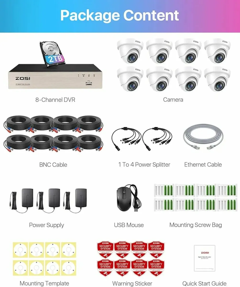 8CH 1080P Security Camera System with AI Human Veh - Image 2