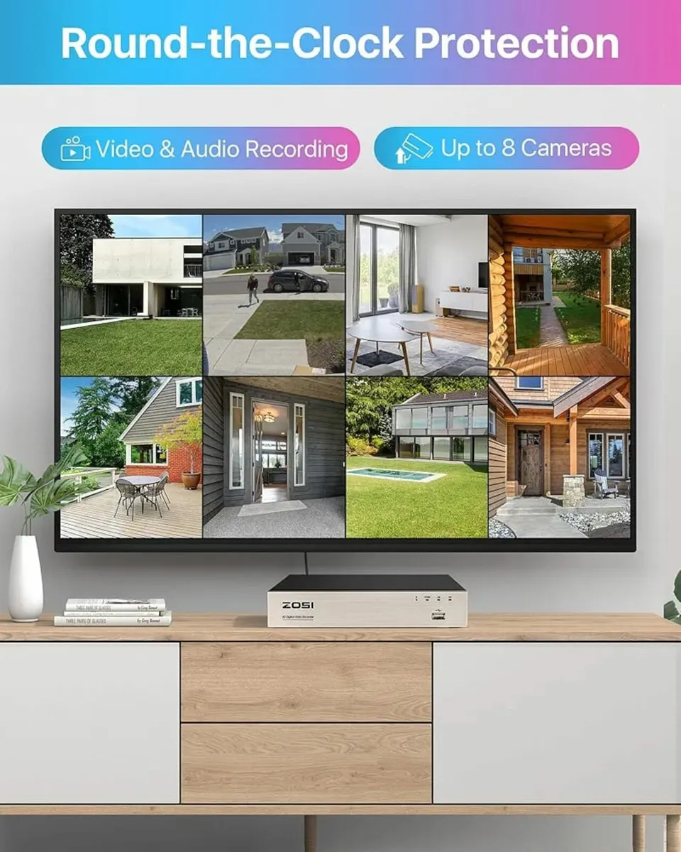 8CH 1080P Security Camera System with AI Human Veh - Image 3