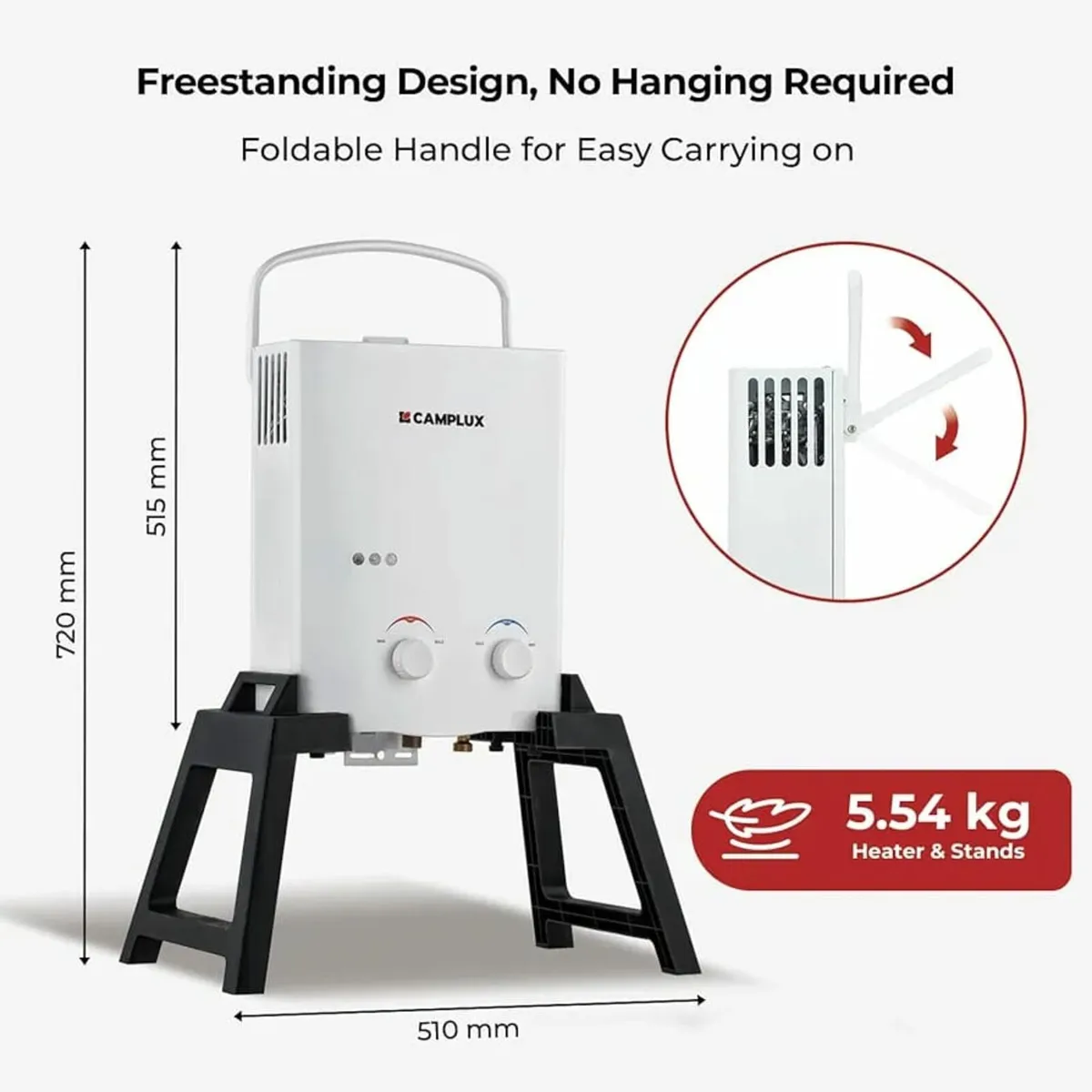 5L Gas Water Heater with 4.3L Water Pump, Freestan - Image 2