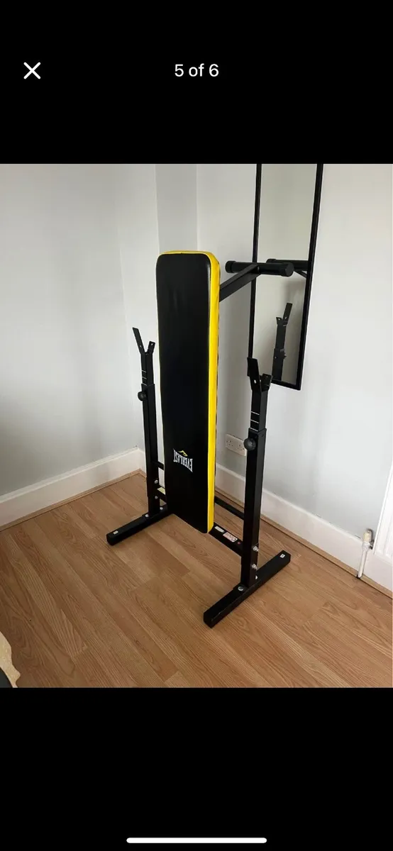 Weight Bench - w/ 50kg Weight Plates, Barbell, EZ - Image 3