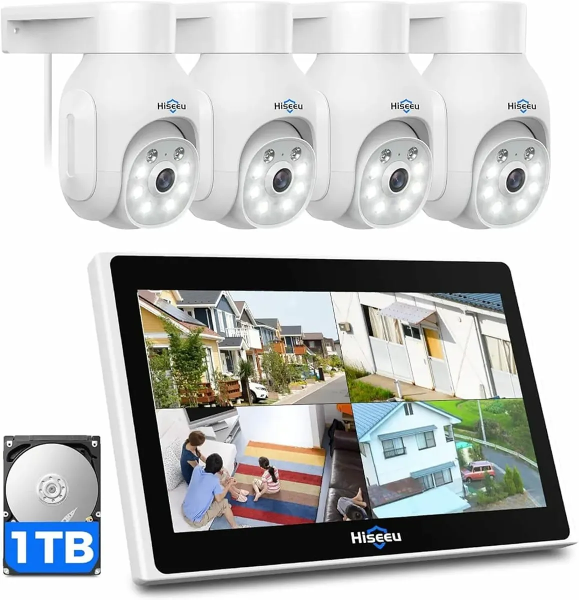 PTZ+10CH Monitor】Hiseeu 5MP Wireless Security Came - Image 1