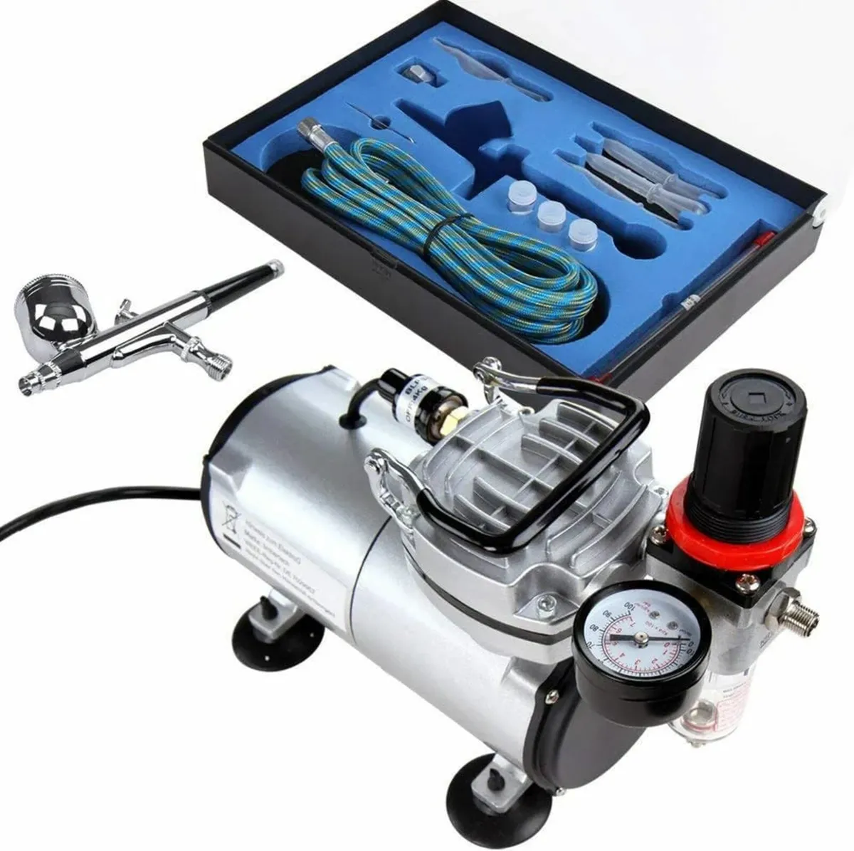 Airbrush Kit with Air Compressor ABPST05 with Powe - Image 1