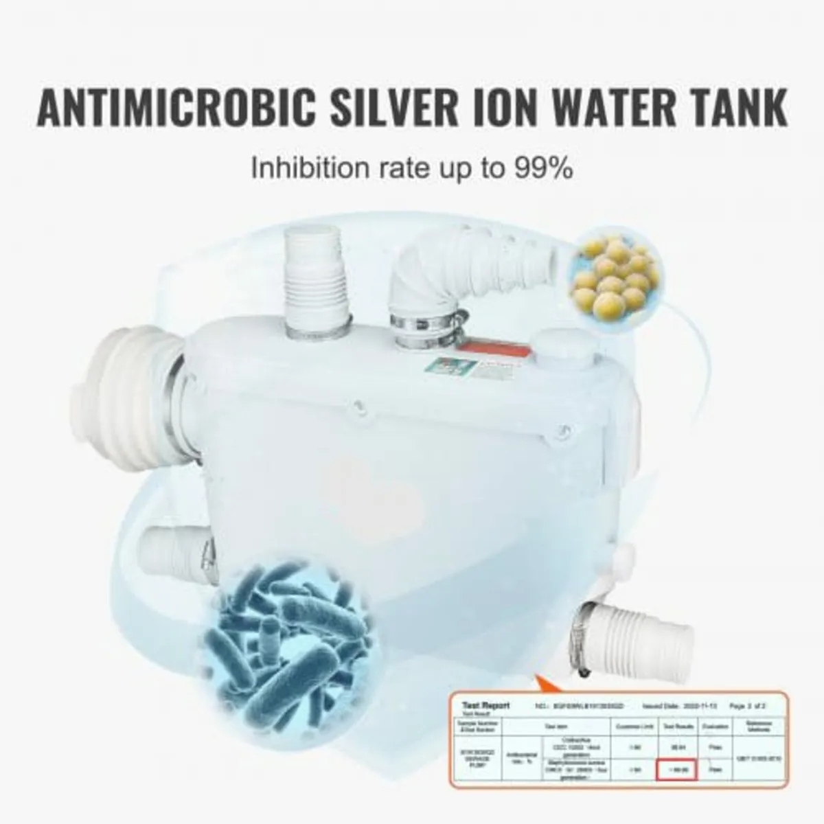 Macerator Pump, 500W, 6600 L/h Flow, 26.2 ft/8 m H - Image 3
