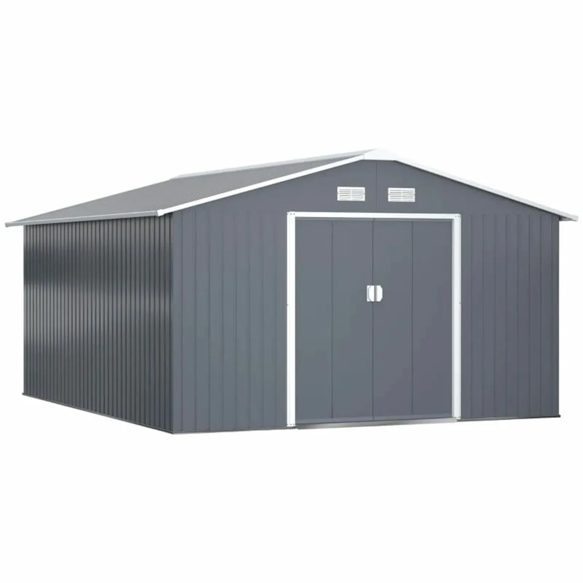 13 x 11ft Outdoor Garden Roofed Metal Storage Shed - Image 1