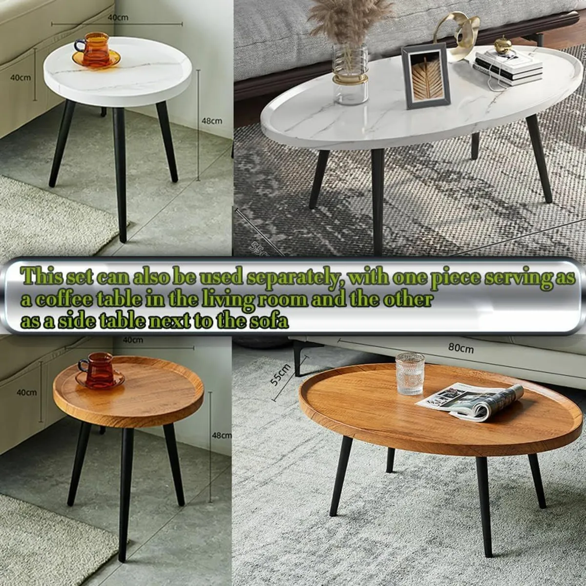 Nesting Coffee Table Set coffee tables living room - Image 4