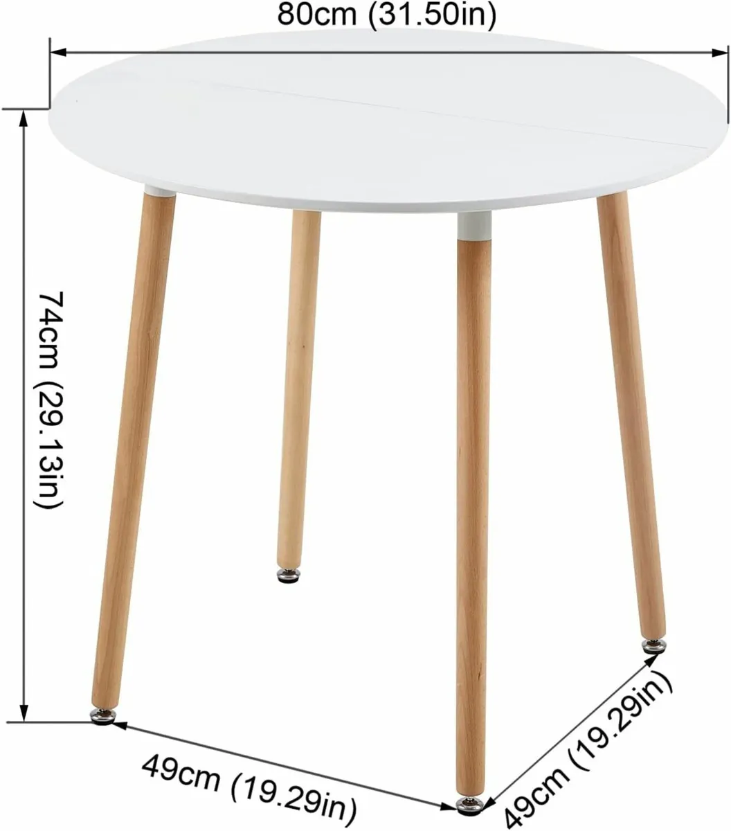 Dining Round Kitchen Table Office 80cm, Table Only - Image 2