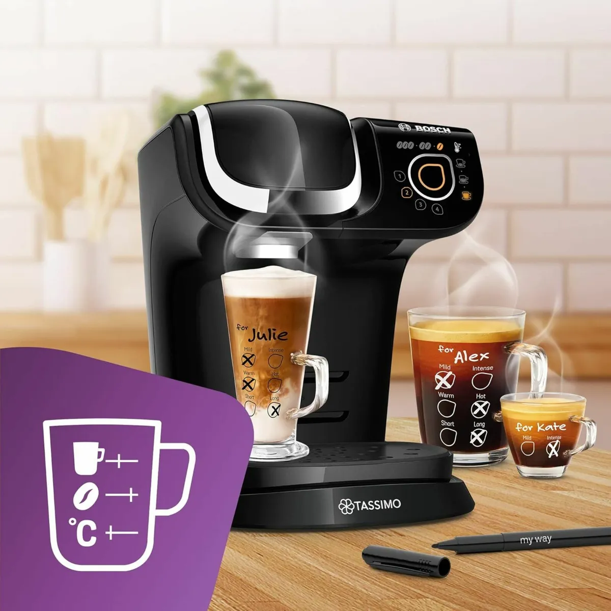 ‎Latte, Cappuccino 1.3 Litre Coffee Machine - Image 2