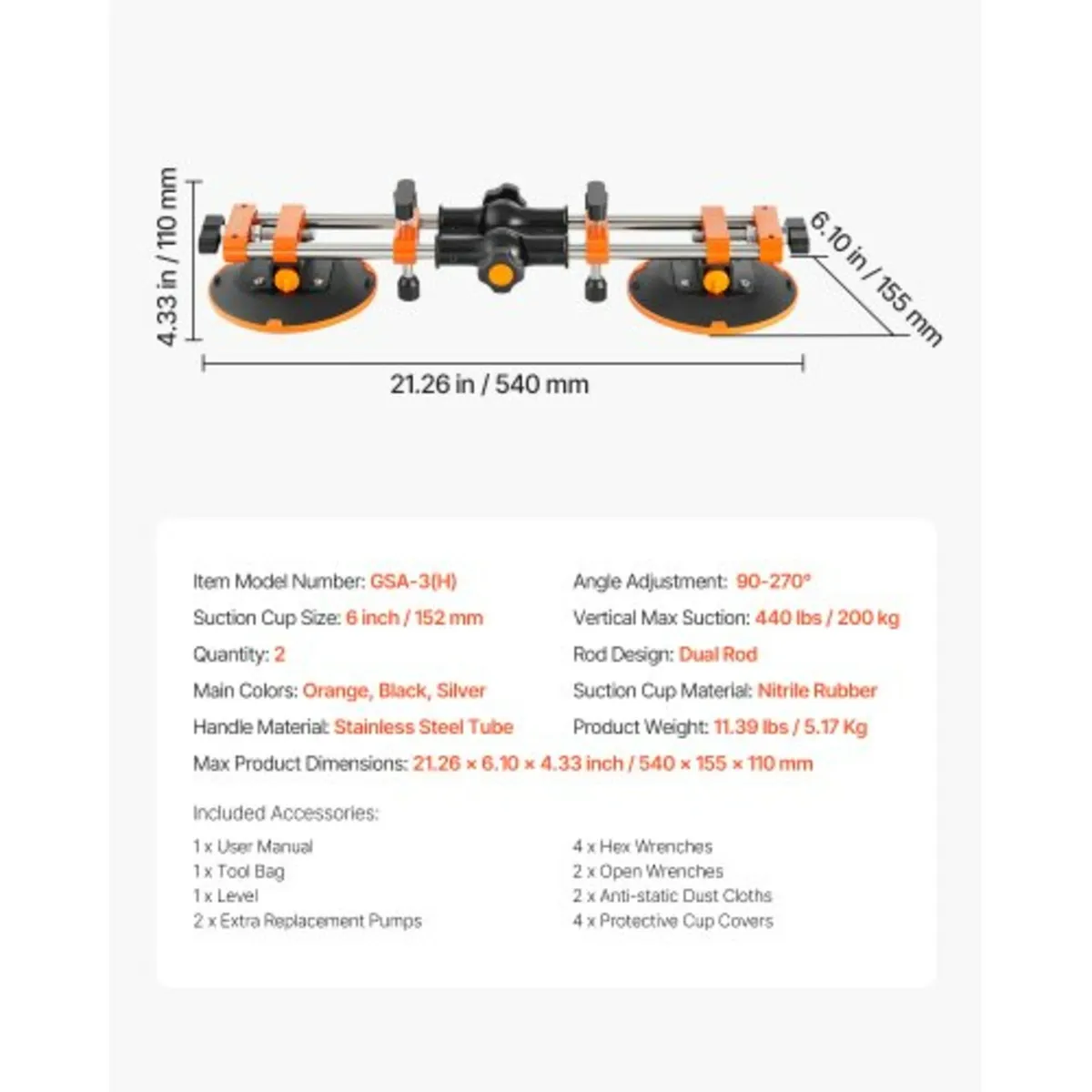 Seam Setter 6" Suction Cup 90° - 270° Adjustable S - Image 3