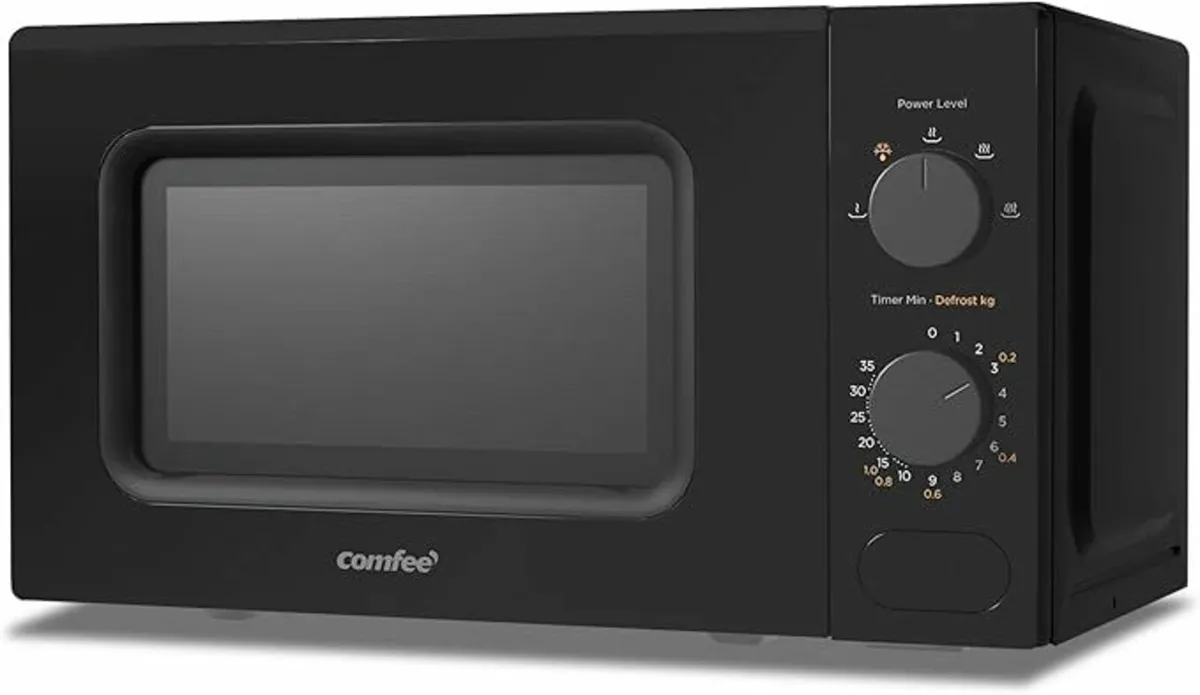 Black Compact Microwave Oven Manual Control 20L - Image 1