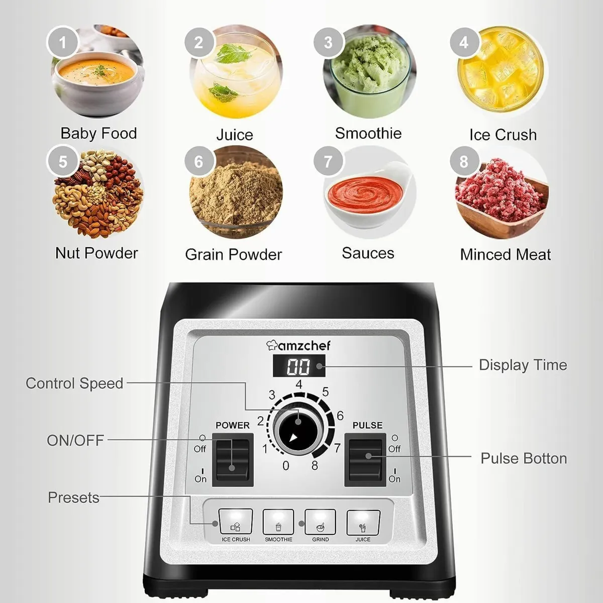 Blender Smoothie Maker 2000W Commercial Blender - Image 2