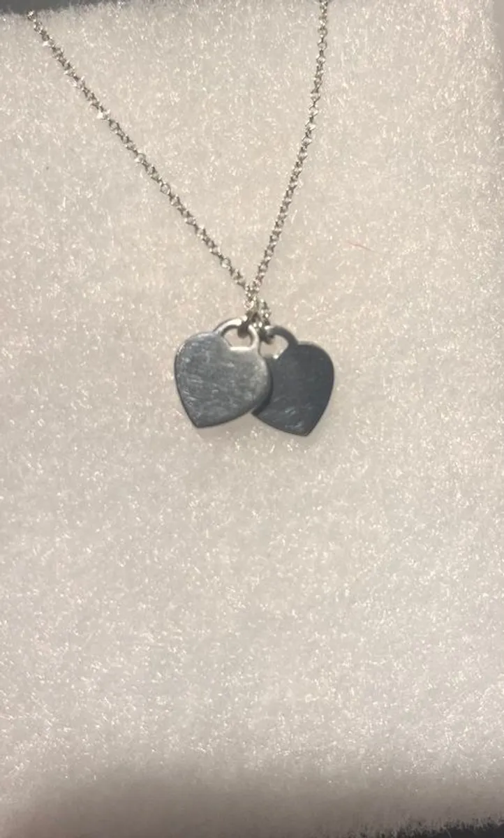 Tiffany Necklace Double Heart Pendant Pink - Image 4