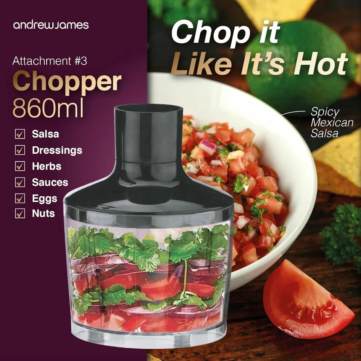 1000W 5 in 1 Digital Hand Blender, 8-Speed - Image 3