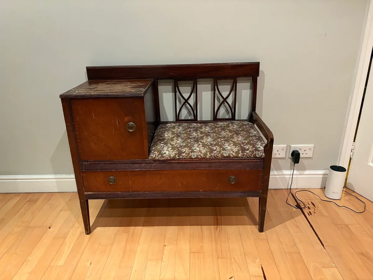 Hall telephone table/seat - Image 1
