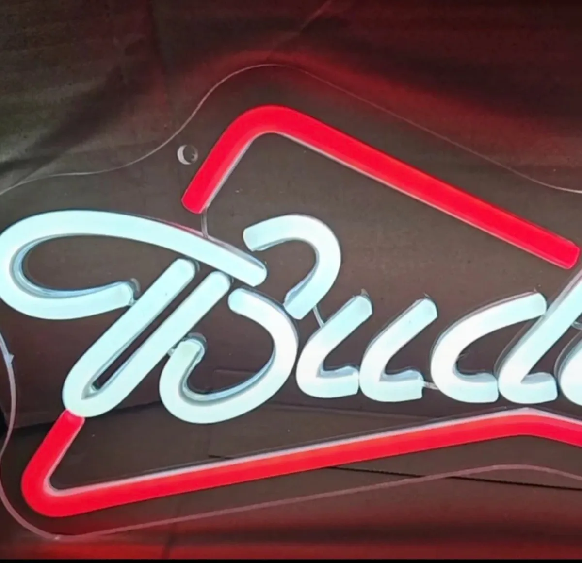 Budweiser neon lager beer mancave bar sign brand n - Image 4