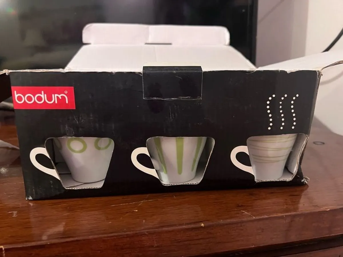 Bodum 6 Espresso cups and saucers - Image 1