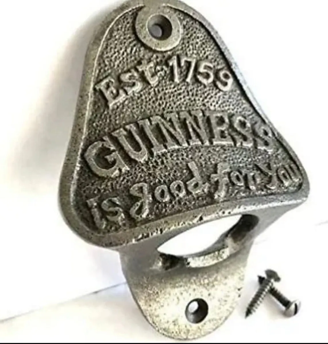 Retro Cast Iron Wall Mounted Bottle Opener Guinnes - Image 2