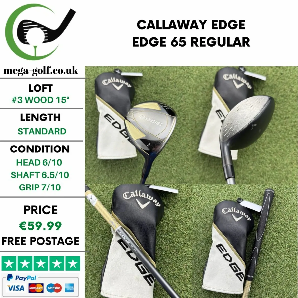 CALLAWAY EDGE #3 WOOD 15° / EDGE 65 REGULAR - Image 1