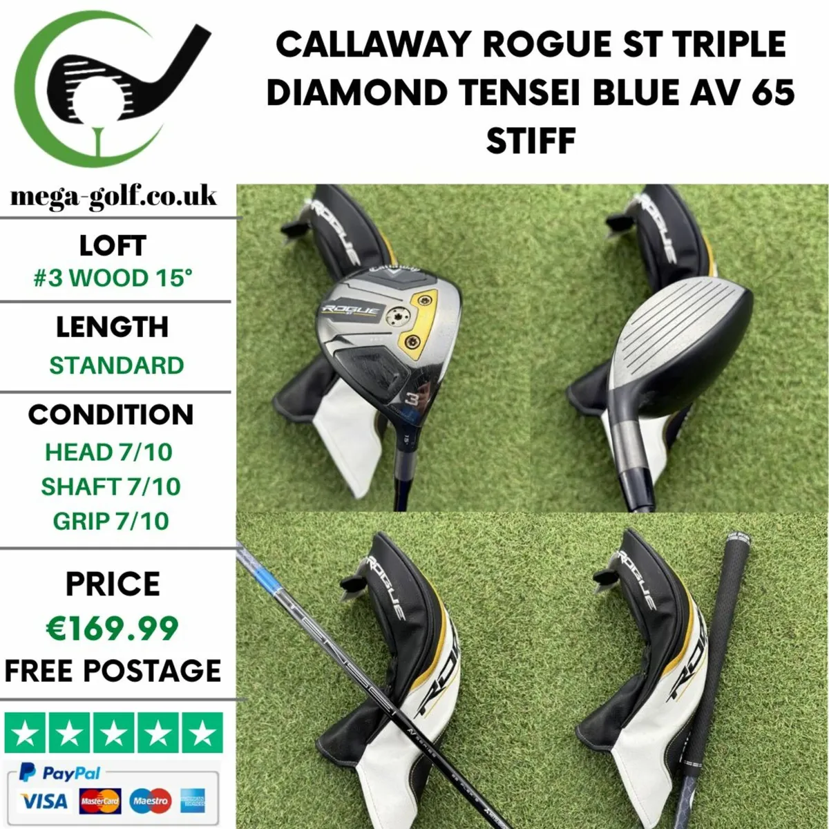 CALLAWAY ROGUE ST TRIPLE DIAMOND #3 WOOD 15° - Image 1