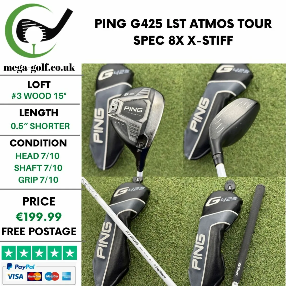 PING G425 LST #3 WOOD 15° / X-STIFF - Image 1