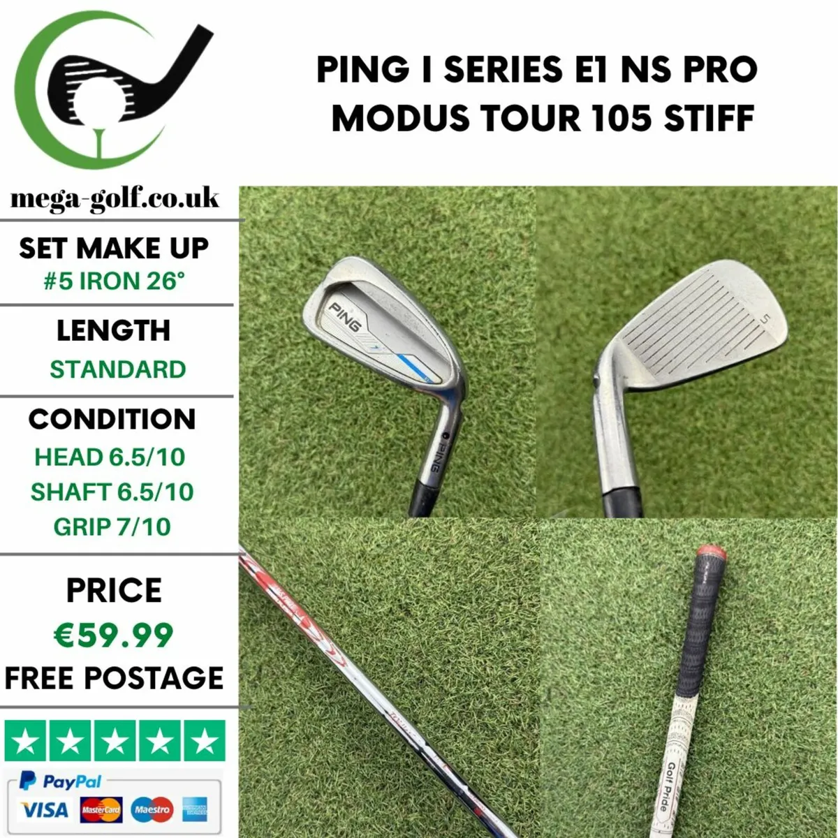 PING I SERIES E1 #5 IRON 26° / STIFF - Image 1