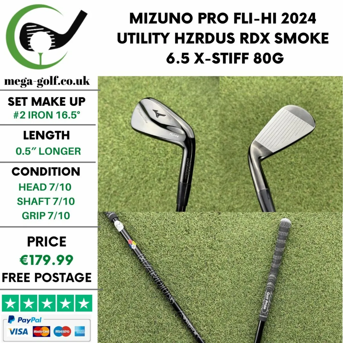 MIZUNO PRO FLI-HI 2024 UTILITY #2 IRON 16.5° - Image 1