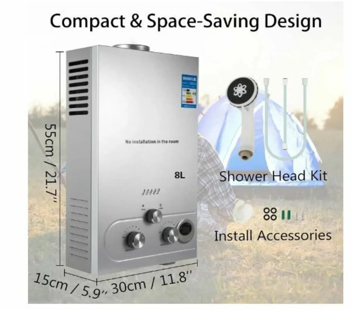 8L Water Heater Gas 16KW - Image 2
