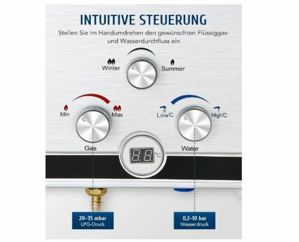 LPG Gas Instantaneous Water Heater 12L - Image 4