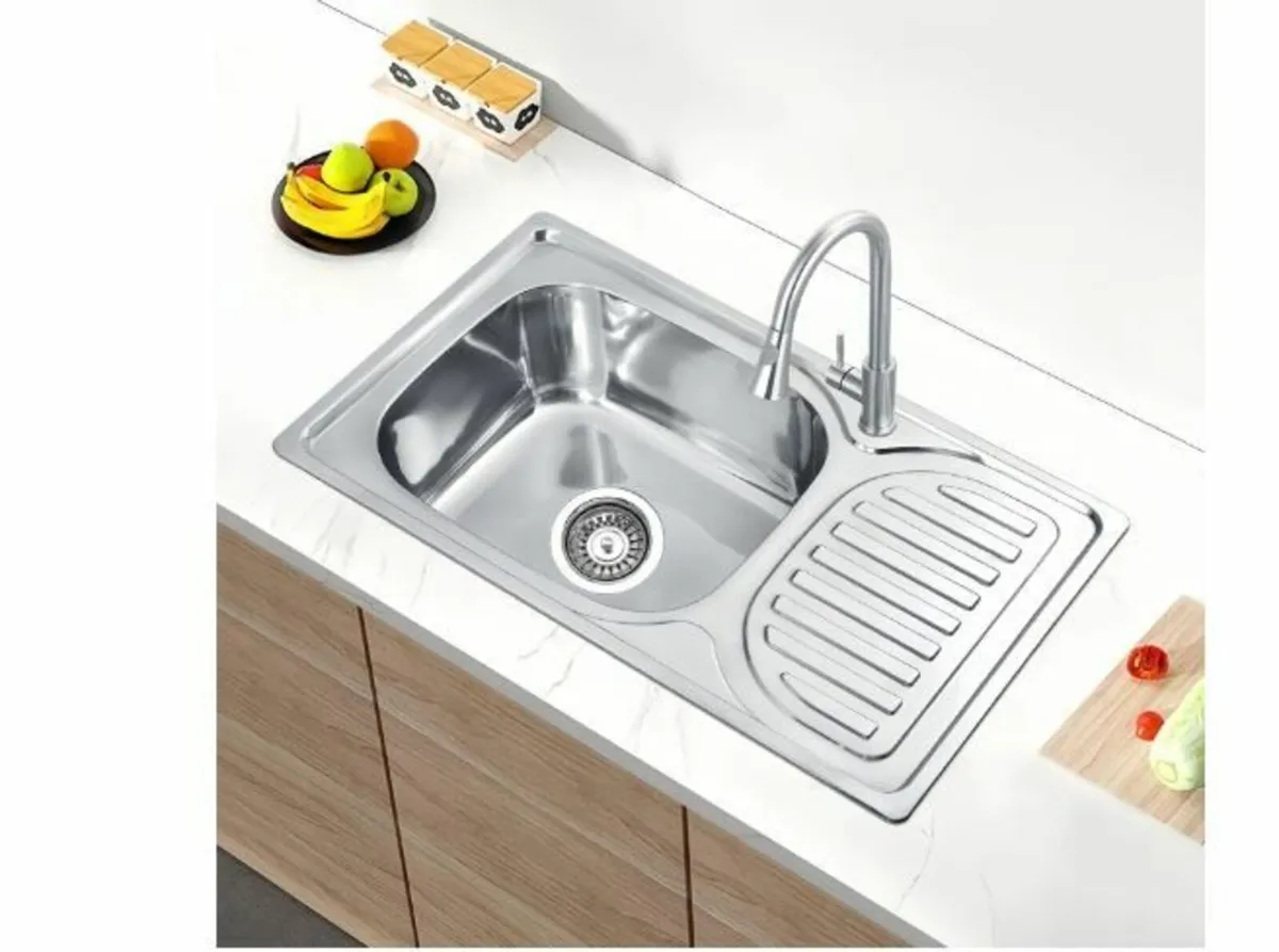 Stainless Steel Sink, 76 x 43 cm - Image 4