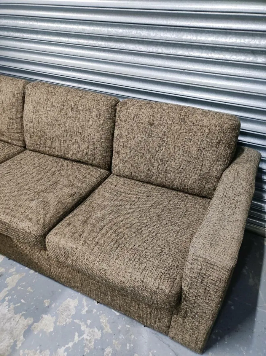 Brown fabric corner L shaped sofa couch - Image 3
