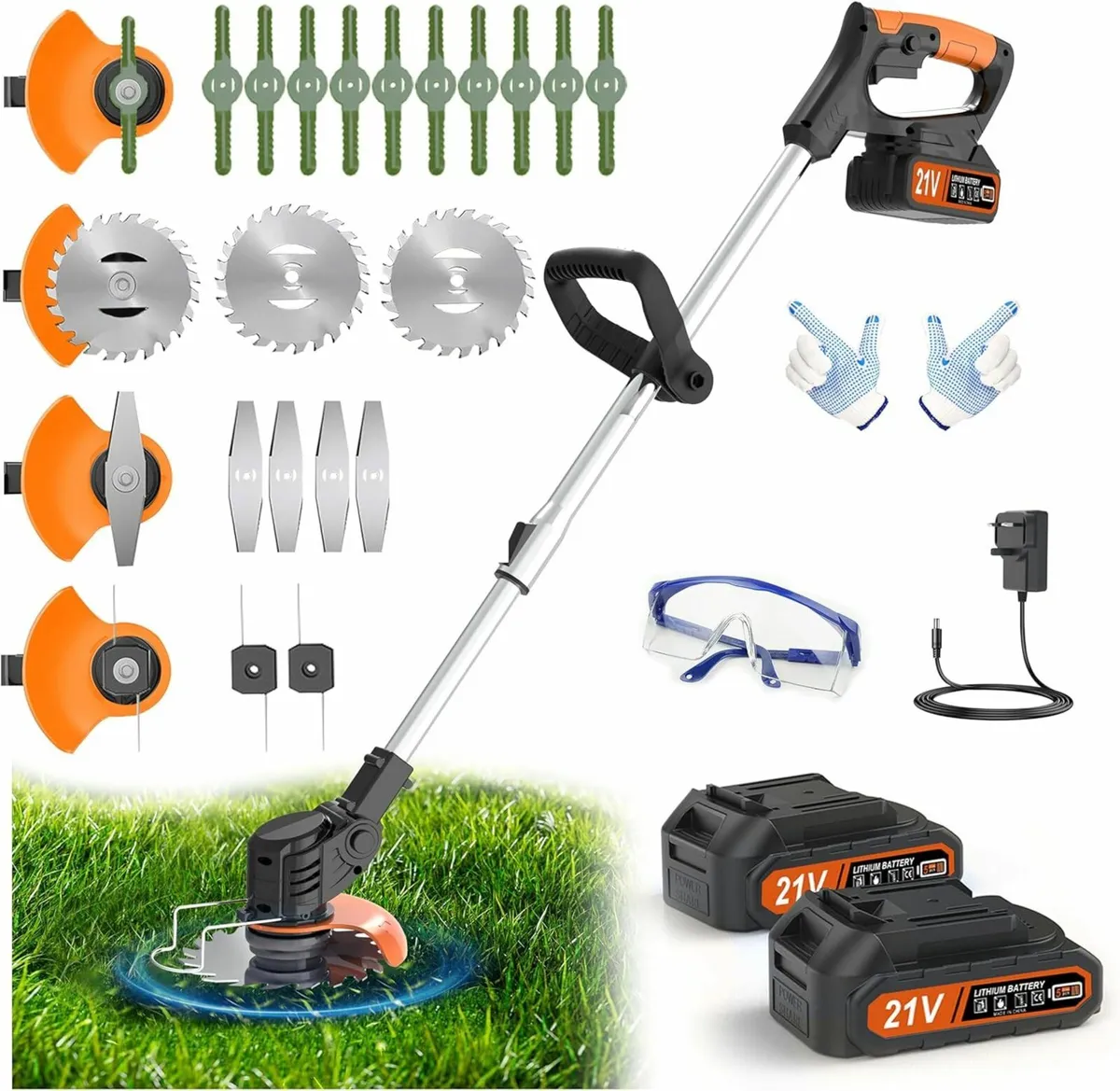 Cordless Strimmer 21v Grass Trimmers Easy to use - Image 1