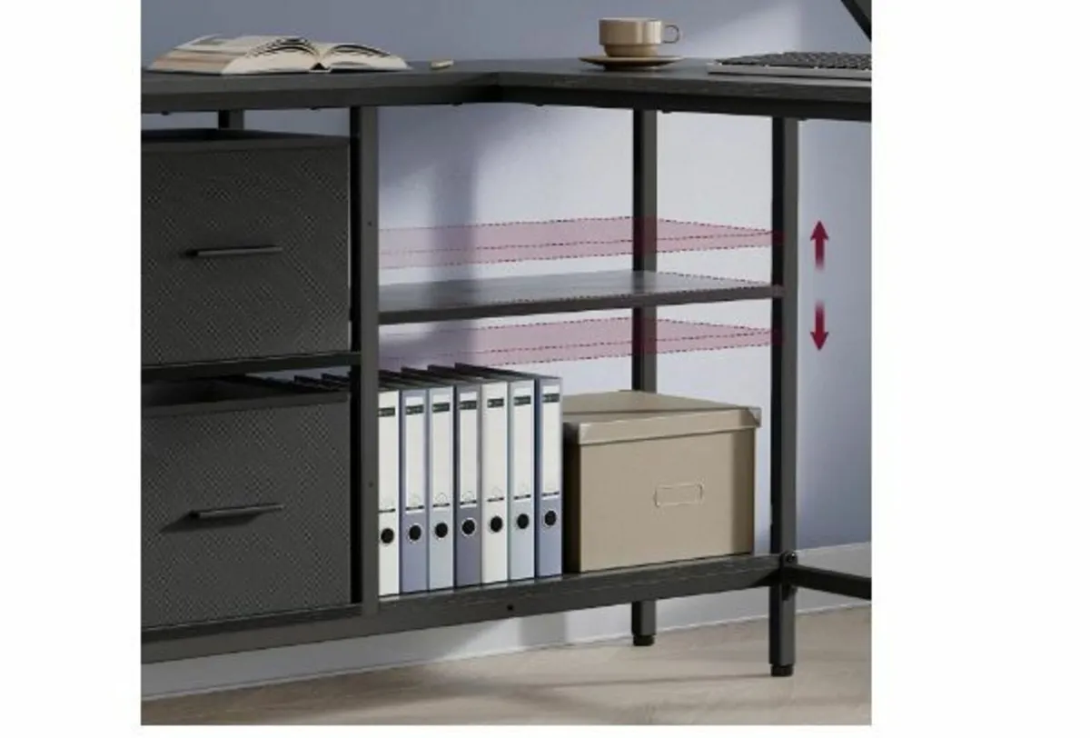 L-Shaped Desk, 2 Spacious Drawers - Image 4