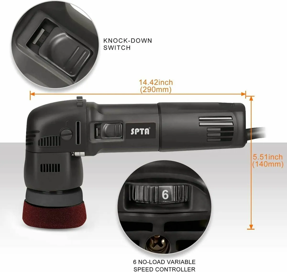 Buffer Polisher, 3 Inch 10mm 780W Variable Speed - Image 2