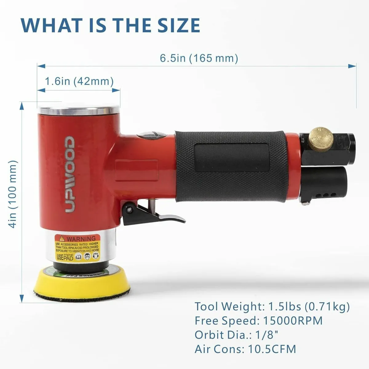 2''/3'' Mini Air Sander Polisher Kit, Dual Action - Image 2