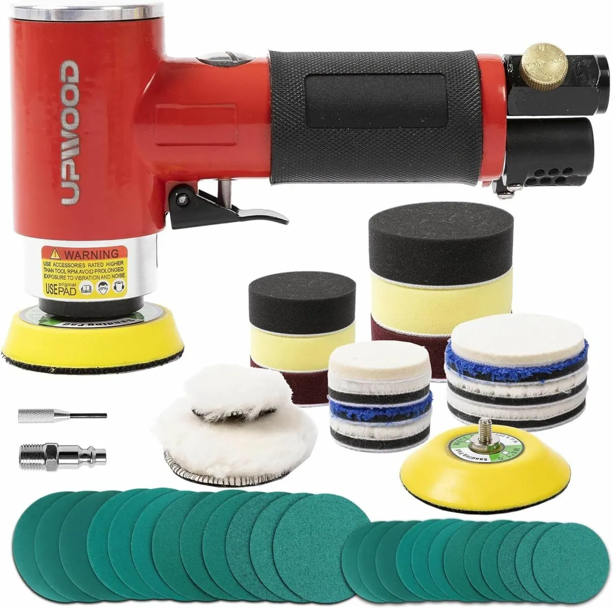 2''/3'' Mini Air Sander Polisher Kit, Dual Action - Image 1