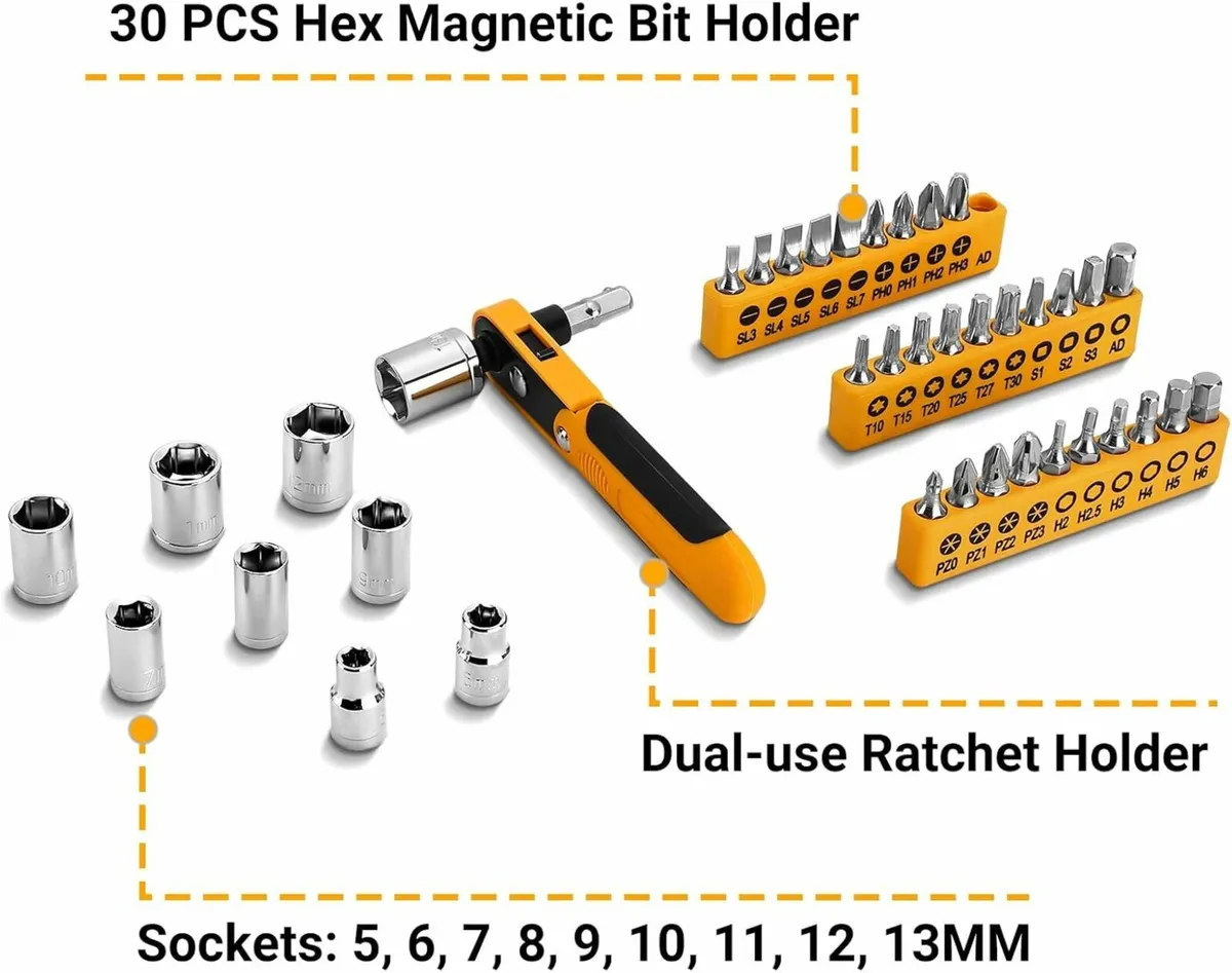 Tool Kit Set Box 100 Pieces Home Repair DIY Tools - Image 4
