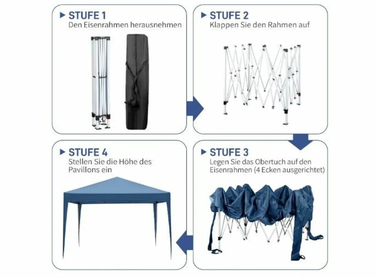 Pop-up Gazebo, Folding Gazebo 3 x 3 m - Image 4