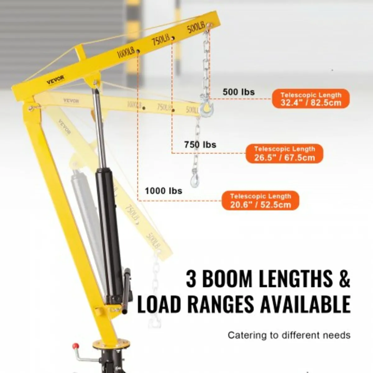 Hydraulic Pickup Truck Crane, 1000 lbs Capacity, 3 - Image 3
