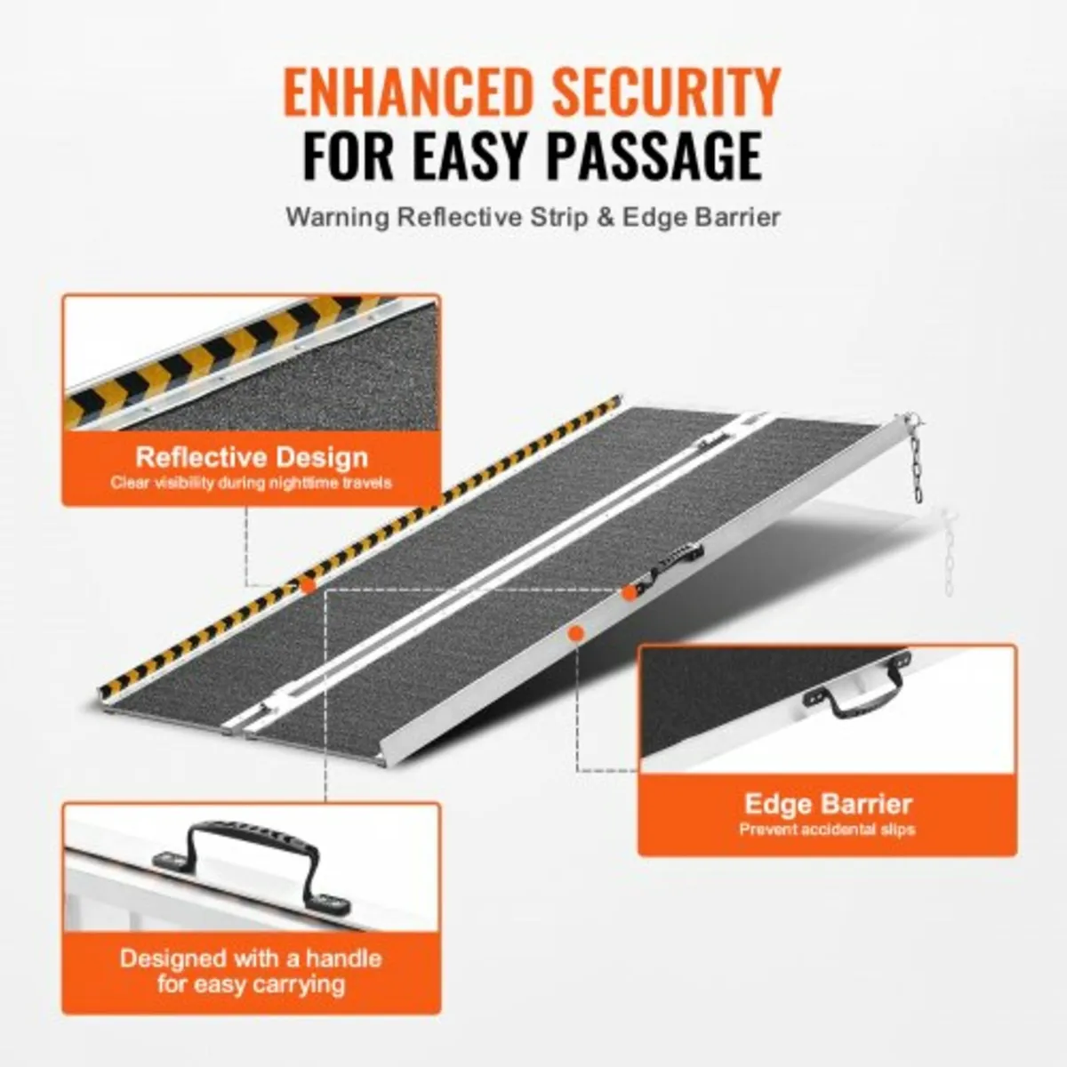 Portable Wheelchair Ramp, 5 ft 800 lbs Capacity, N - Image 3