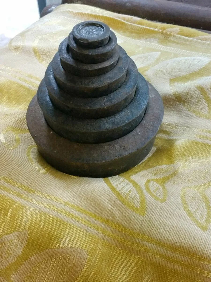 7. Antique cast shop weights - Image 2