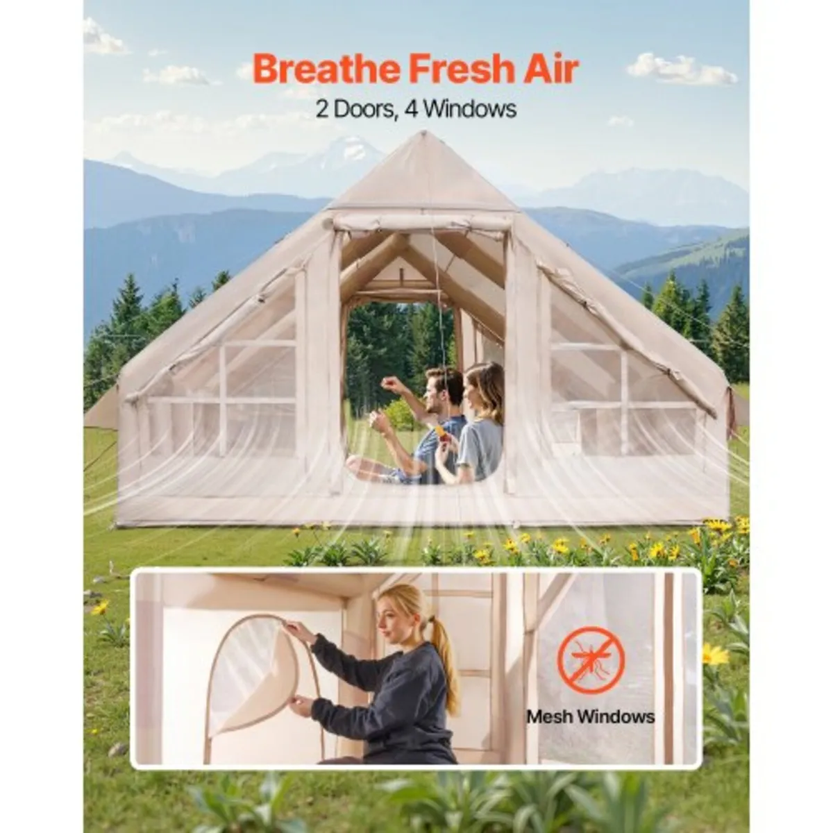 Inflatable Tent for Camping 5-8 Person Glamping Te - Image 2