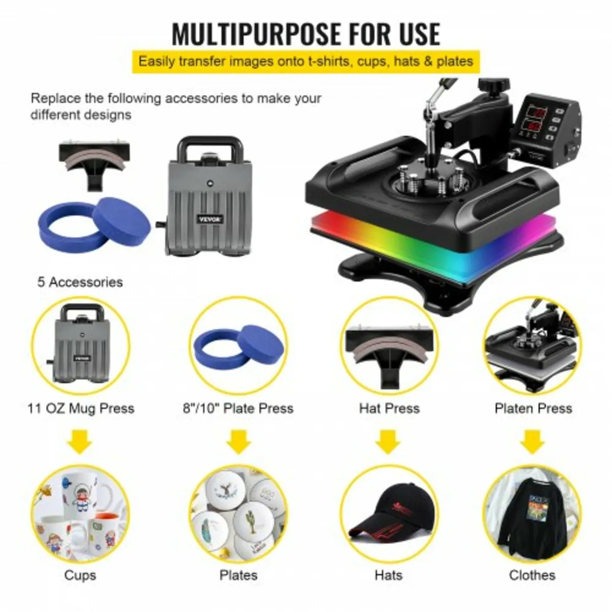 Heat Press Machine 12 x 15 Inch 5 In 1 Shirt Print - Image 3