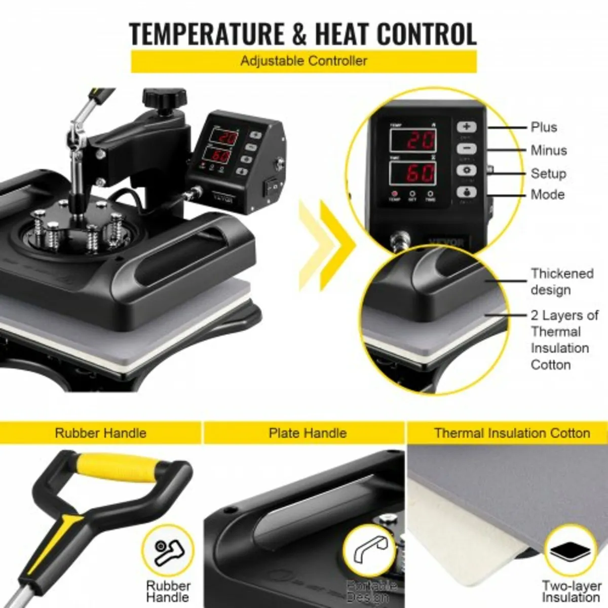Heat Press Machine 12 x 15 Inch 5 In 1 Shirt Print - Image 4