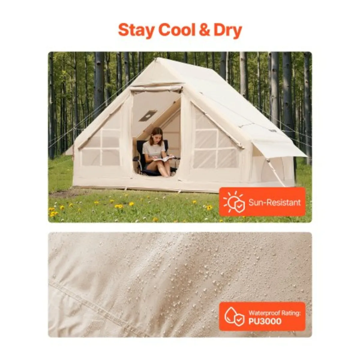 Inflatable Tent for Camping 3-5 Person Glamping Te - Image 2