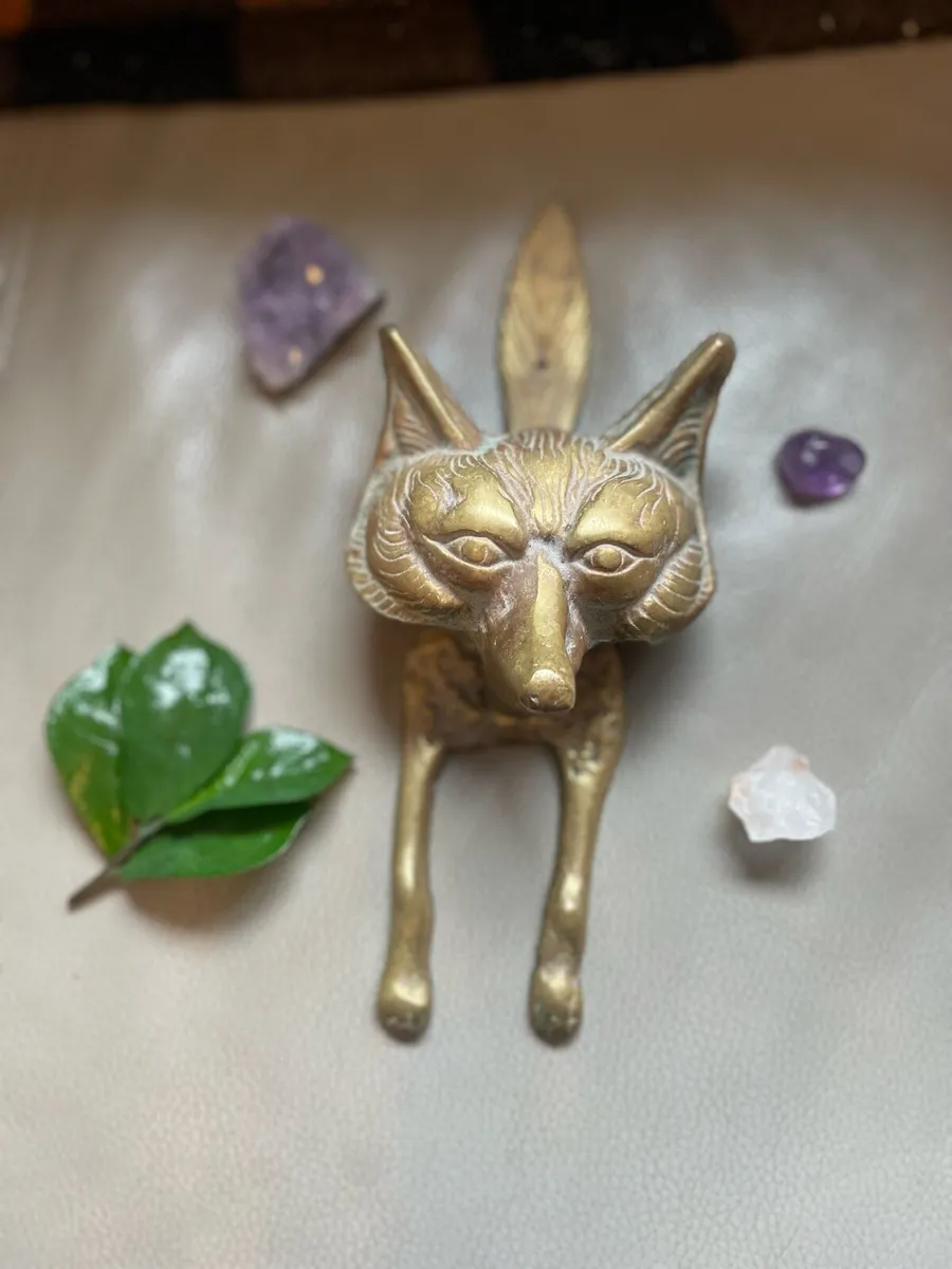 Vintage Brass Fox Door Knocker Rustic And Unique