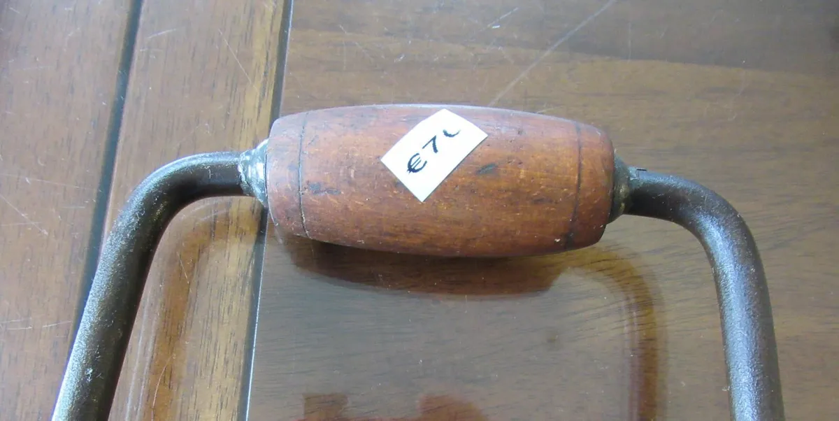 antique Hand brace Drill vintage tools wood RARE - Image 3