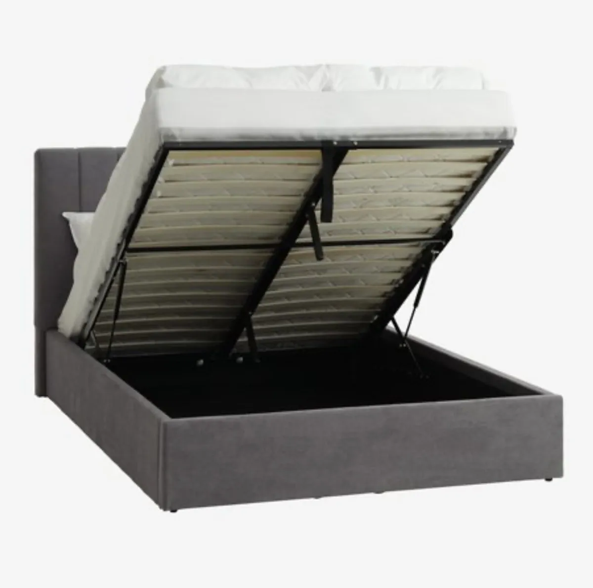 BED FRAME WITH UNDER STORAGE DOUBLE GREY - Image 3