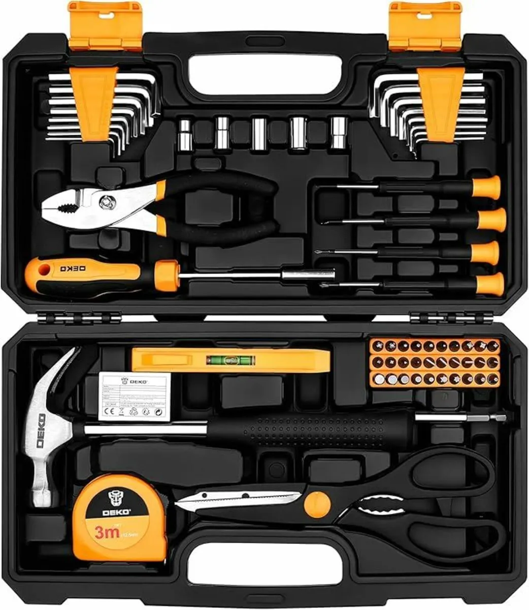 Tool Kit Set Box 62 Piece Home Repair DIY Tools - Image 1