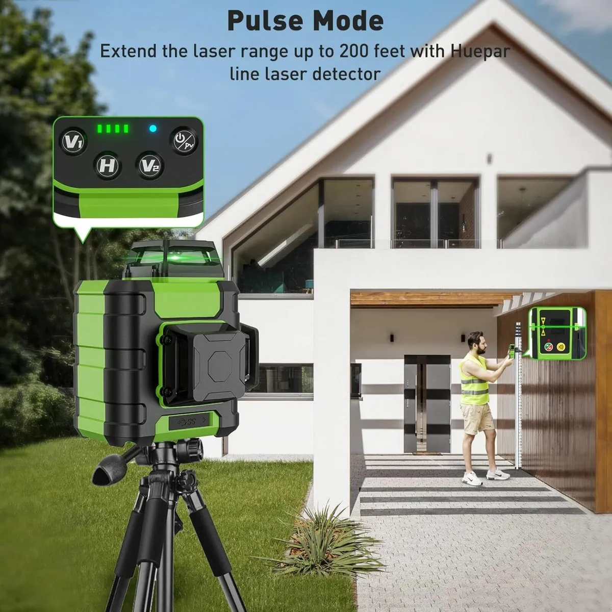 Laser Level 360, Huepar Green 3D Lazer Level - Image 4
